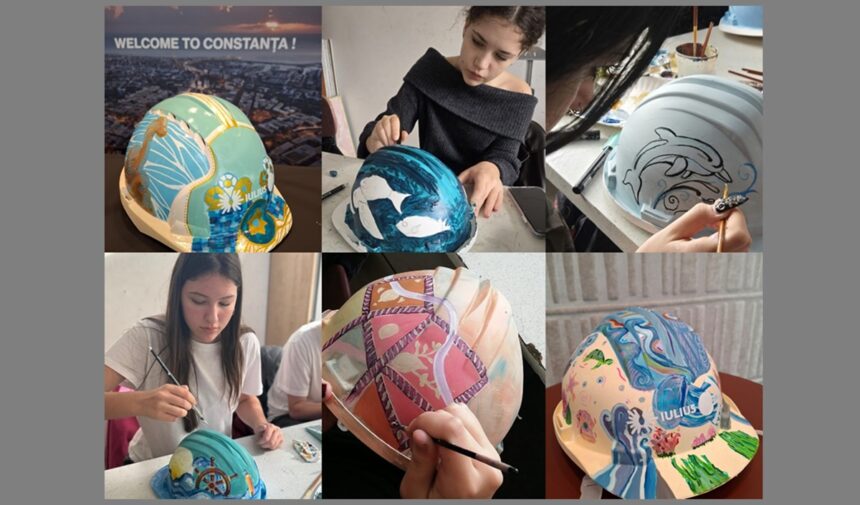 foto compania iulius a transformat castile de protectie pe santier intr un sevalet atipic pentru elevii colegiului national de arte regina maria 6978ced885253