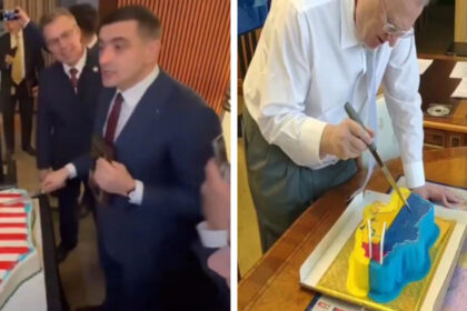 gestul lui simion un politician rus ultranationalist taia in 2019 un tort in forma ucrainei un cadou minunat de ziua mea 69722782e9208