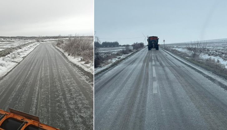 foto angajatii de la sc drumuri judetene constanta sa actioneaza cu material antiderapant in mai multe zone 69996c74aecb7