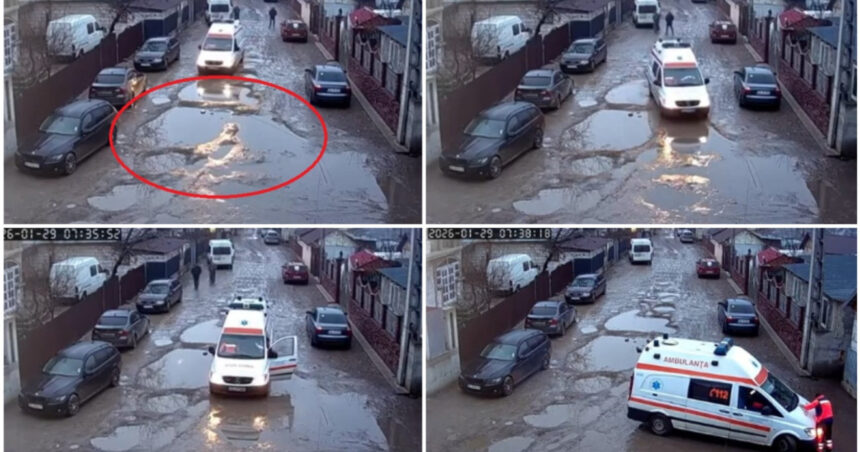 video sosele distruse localnici revoltati judetul in care o ambulanta in misiune s a rupt in gropile de pe drum a plecat stricata cu ea 6982ef98d70bb