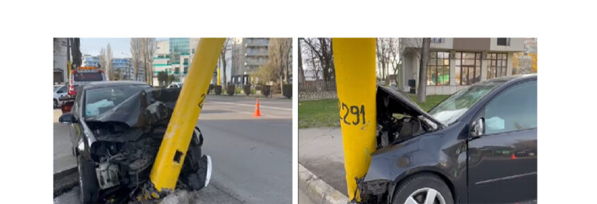 accident rutier in mamaia un autoturism a intrat in plin intr un stalp de electricitate 69c62376305ca