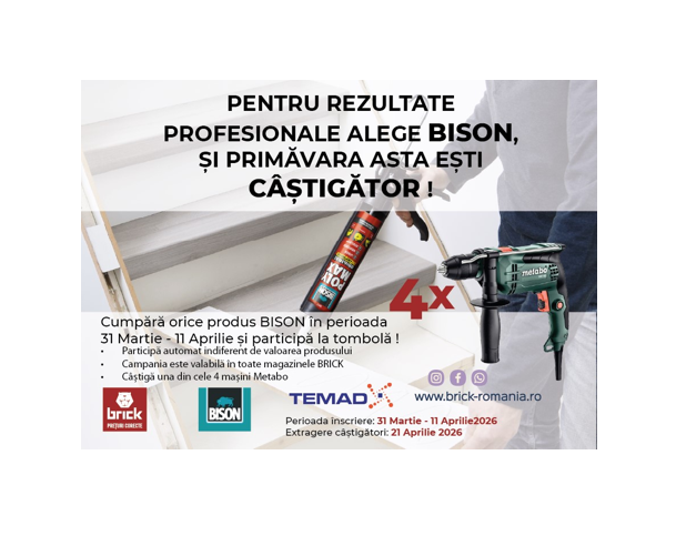 brick romania lanseaza o campanie cu premii pentru clientii din magazinele fizice pentru rezultate profesionale alege bison si primavara asta esti castigator 69cb3f26832c2