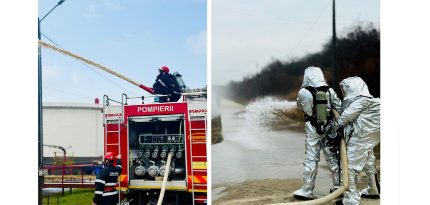 foto interventie de urgenta la oil terminal platforma sud explozie la un rezervor si un microbuz rasturnat parte dintr un exercitiu al isu dobrogea 69bd6b090c0a2