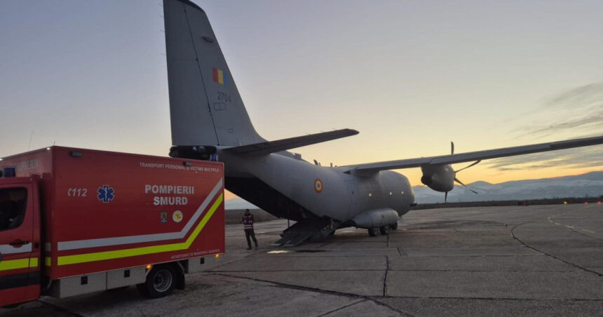 trei pacienti cu arsuri transferati in germania cu o aeronava c 27j spartan a fortelor aeriene romane 69bd2655c1273
