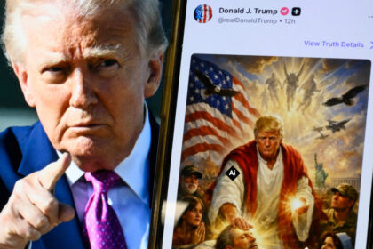 adevarul despre figura satanica cu cap de capra din imaginea lui trump in chip de iisus ce naiba e creatura aia din mijloc 69e7058486d0d