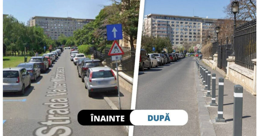 administratia strazilor monteaza stalpisori pe trotuarele din bucuresti pentru a impiedica soferii sa mai parcheze 69d4075cc9e0d