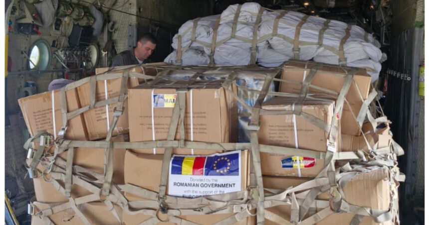 foto romania trimite 15 tone de ajutoare pentru populatia din liban transportul asigurat cu aeronave ale mapn 69df3fa50b8ee