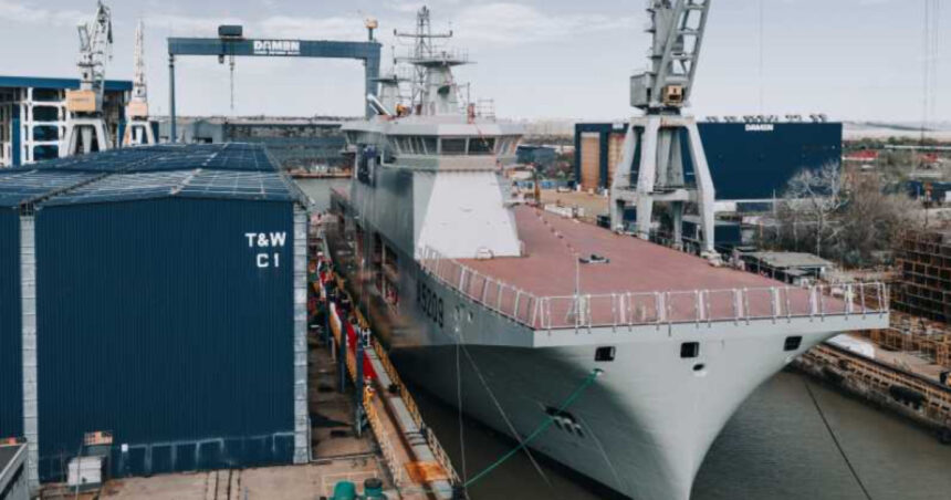 primul portavion pentru drone din europa a fost lansat la apa la galati 69d57189382c7