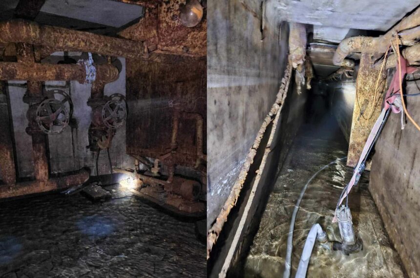 video dezastrul de la sala sporturilor subsolul inundat peretii crapati in ultimul hal si instalatii de apa extrem de ruginite gata sa pocneasca 69e21d3d57dcc