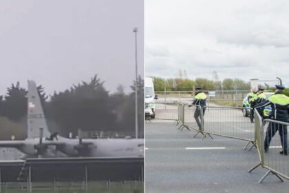 video incident de securitate pe un aeroport din irlanda un barbat a patruns pe pista si s a urcat pe un avion militar american 69dbad9696090