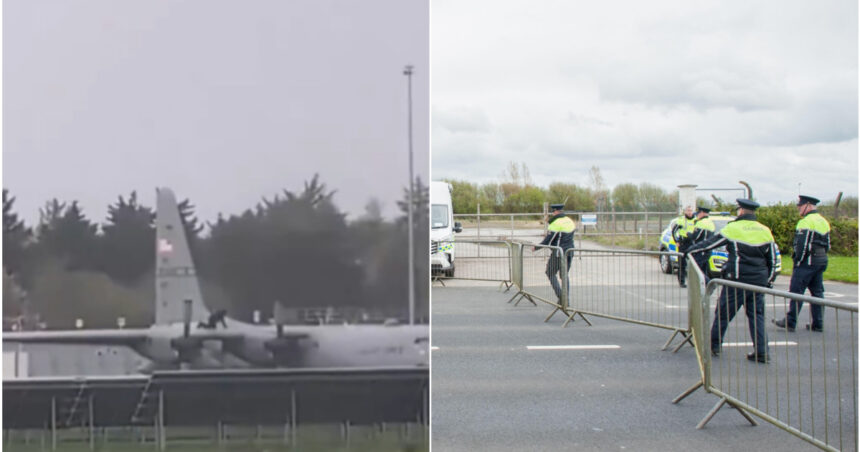 video incident de securitate pe un aeroport din irlanda un barbat a patruns pe pista si s a urcat pe un avion militar american 69dbad9696090