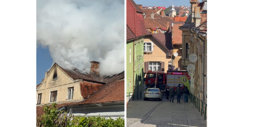 incendiu puternic in centrul brasovului arde o cladire istorica a orasului 69f71fb50431a