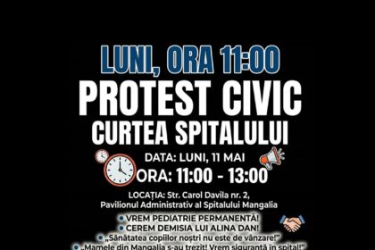 protest civic in curtea spitalului din mangalia vrem pediatrie permanenta sanatatea copiilor nostri nu este de vanzare 69fce4345867d