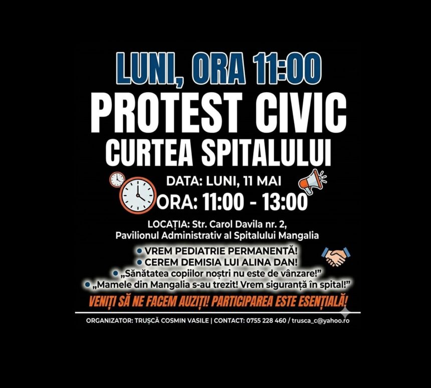protest civic in curtea spitalului din mangalia vrem pediatrie permanenta sanatatea copiilor nostri nu este de vanzare 69fce4345867d