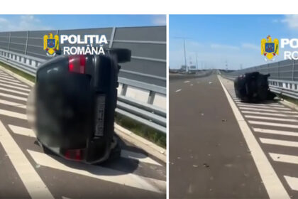urmarire ca in filme pe autostrada a2 un sofer a gonit cu politia pe urme s a rastunat cu masina si a fugit pe camp 6a1bcde3aded9