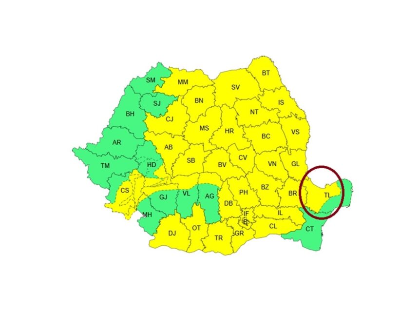 cod galben pentru o parte din judetul tulcea sunt asteptate ploi si caderi de grindina vezi aici date oficiale de la anm 6a23b6e99d2be