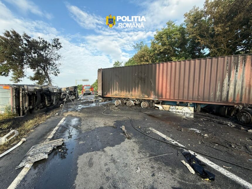 galerie foto accident rutier cu doua tir uri implicate vehiculele au luat foc un sofer este din tulcea altul din ucraina 6a3bb8c05c433