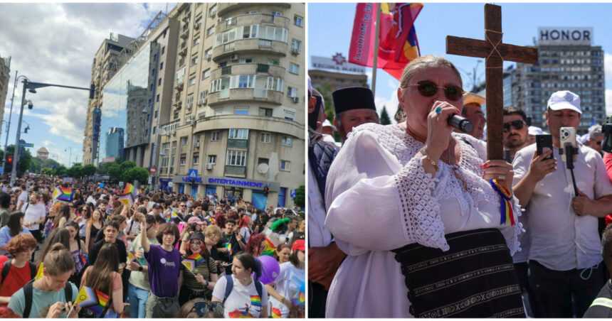 video cateva zeci de mii de oameni participa la marsul lgbt din bucuresti contramanifestatia marsul normalitatii condusa de diana sosoaca 6a2d8dba6d6b3