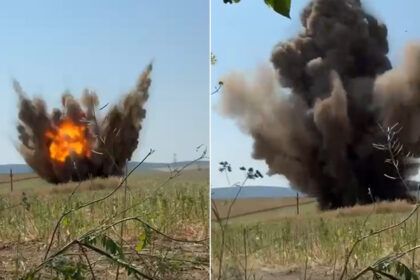 video momentul in care militarii detoneaza drona cu incarcatura exploziva descoperita in tulcea 6a438a3b0b517