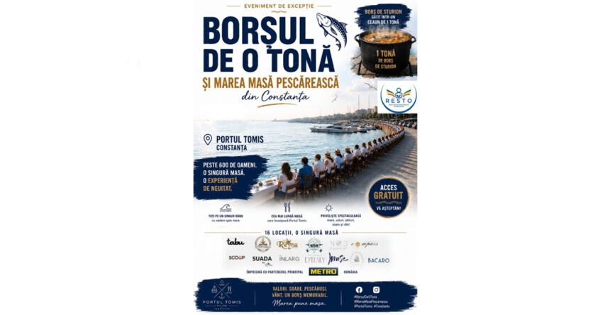 borsul de sturion de o tona servit in portul tomis corina martin presedintele resto constanta 600 de persoane la o singura masa cand are loc evenimentul 6a4500ada6f49