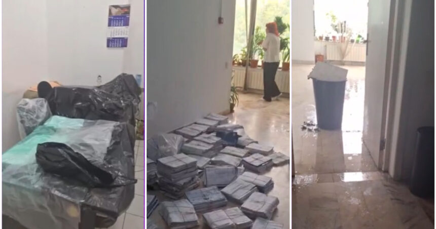 video sediul trezoreriei municipiului bucuresti inundat in urma furtunii dosare calculatoare si echipamente afectate de apa infiltrata 6a44fee34e672