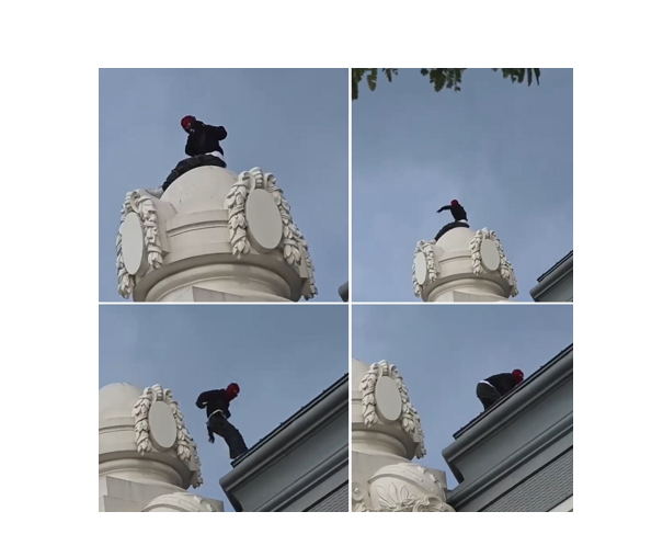 video un individ mascat s a urcat pe acoperisul cazinoului din constanta barbatul e cautat de autoritati 6a6638f849474