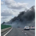 atentie soferi incendiu pe a2 autostrada soarelui traficul rutier a fost oprit 6a7b153460eb2