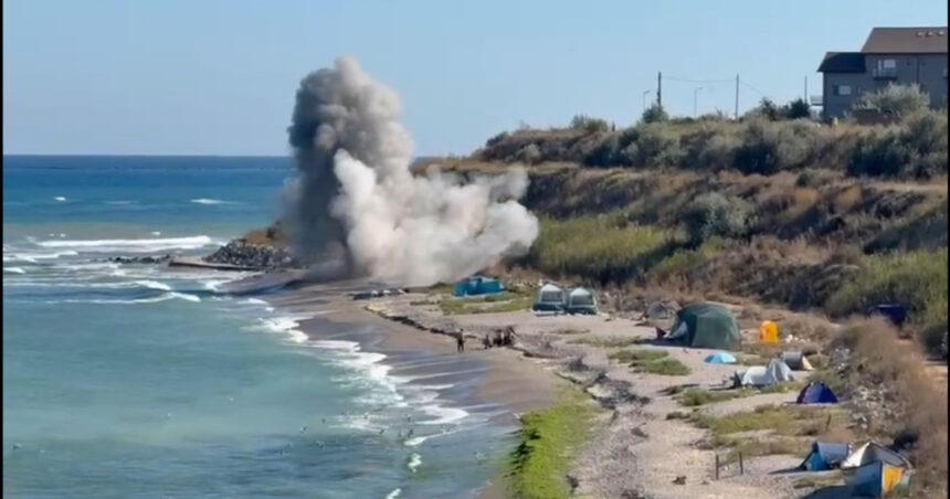 exclusiv momentul in care drona gasita la tuzla este detonata mapn a confirmat ca avea incarcatura exploziva 6a89b7230dc5a