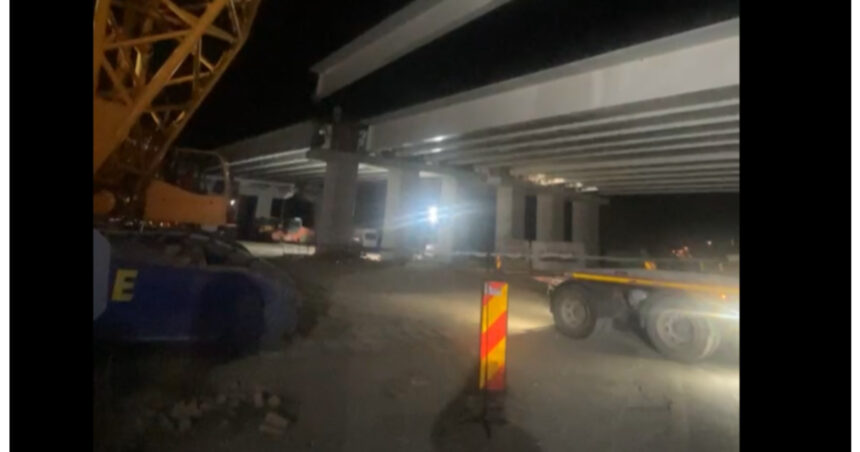 video autostrada bucurestiului se apropie de final ultima grinda a fost montata pe pasajul peste dn7 6a742411d2b31