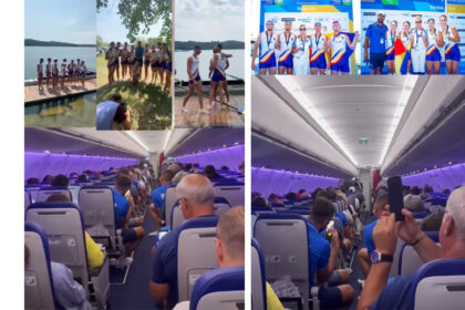 video ropote de aplauze si mesajul emotionant al pilotului aeronavei in care se aflau campionii romani la canotaj o mandrie sa va avem la bord 6a70afe0349c3