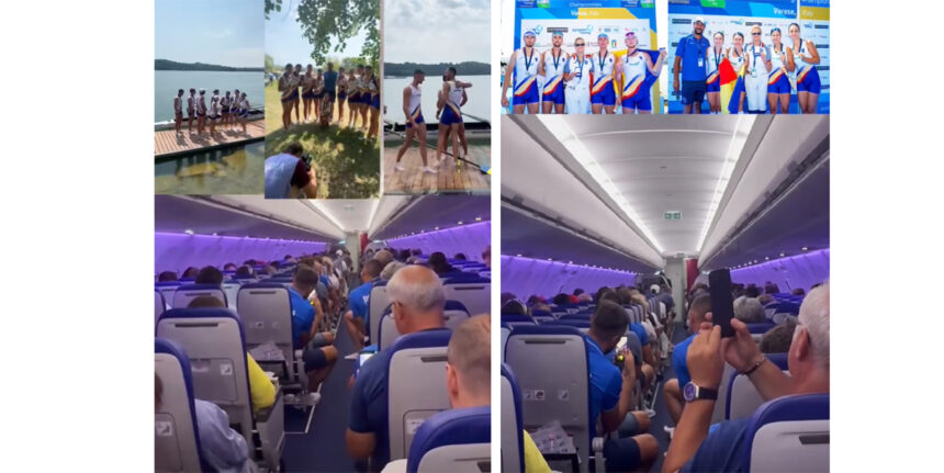 video ropote de aplauze si mesajul emotionant al pilotului aeronavei in care se aflau campionii romani la canotaj o mandrie sa va avem la bord 6a70afe0349c3