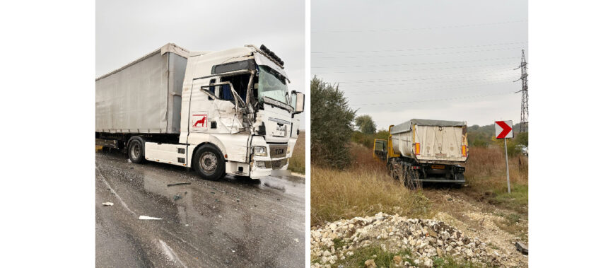 foto accident rutier pe dj381 intre valea dacilor si medgidia doua tiruri s au ciocnit circulatia este blocata 6aba75d887eb4