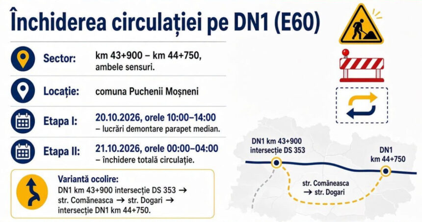 dn1 va fi inchis pentru cateva ore marti si miercuri in prahova intervalul orar si rutele alternative recomandate 6ad60aeb6ce3a