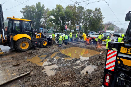 foto au inceput lucrarile de modernizare a intersectiei calea rahovei soseaua progresul trasee de tramvai modificate 6ae479e2535ba