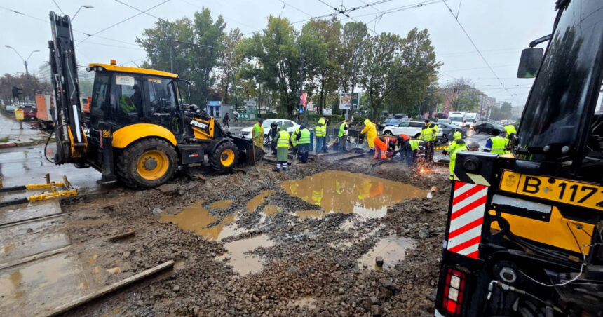foto au inceput lucrarile de modernizare a intersectiei calea rahovei soseaua progresul trasee de tramvai modificate 6ae479e2535ba
