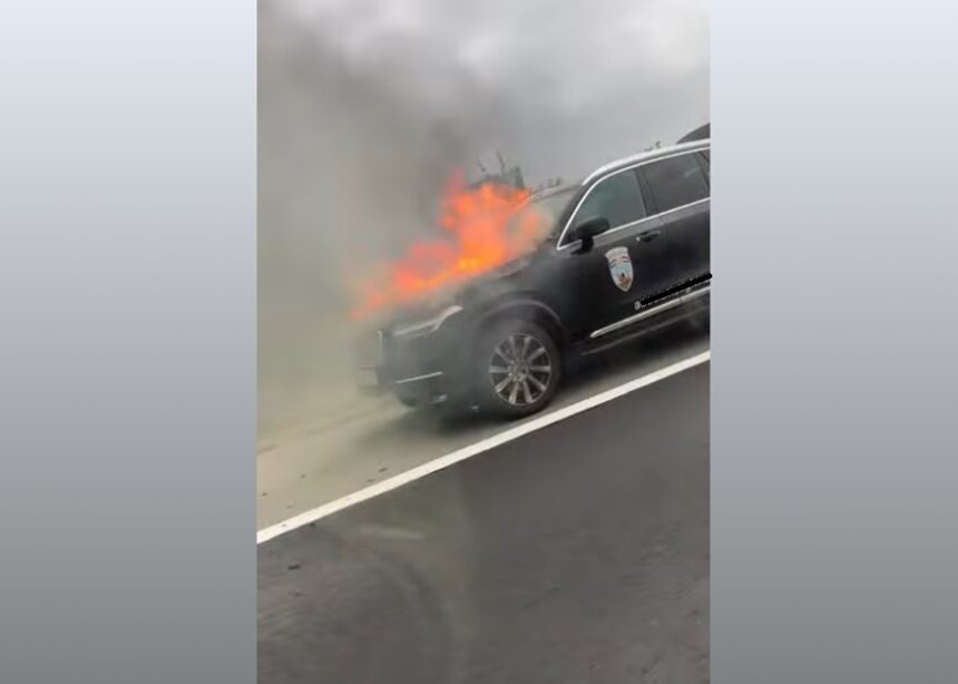 incendiu pe autostrada a2 bucuresti constanta o masina a luat foc 6adf5c4d0cacd