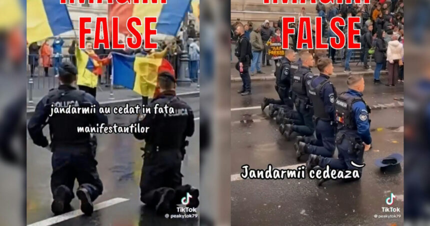 jandarmii nu au ingenuncheat in fata sustinatorilor lui georgescu mai dezminte un fals raspandit pe retelele sociale 6adb77a6ab25e